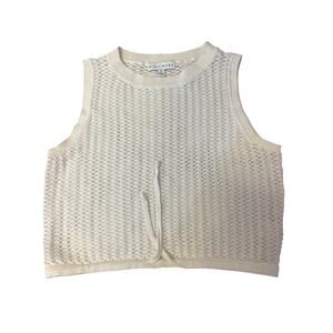Miou Muse Knit Top Cream Womens Small Drawstring at bottom